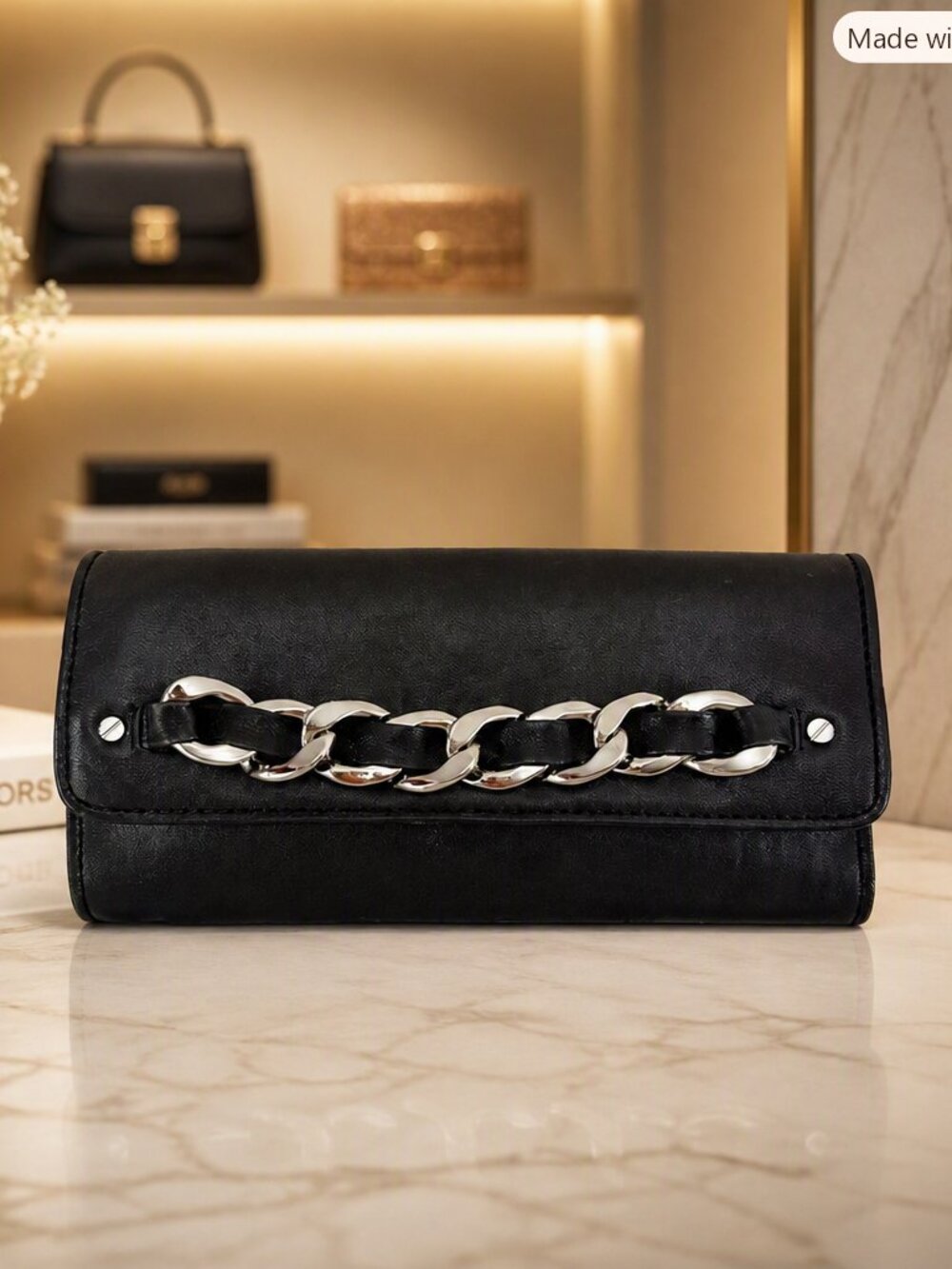MICHAEL Michael Kors Black Leather Clutch